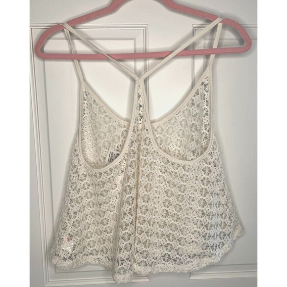 Victoria's Secret PINK Women's Racerback Open-Knit Crochet Cami Tank Top Sz M/L - Picture 6 of 11